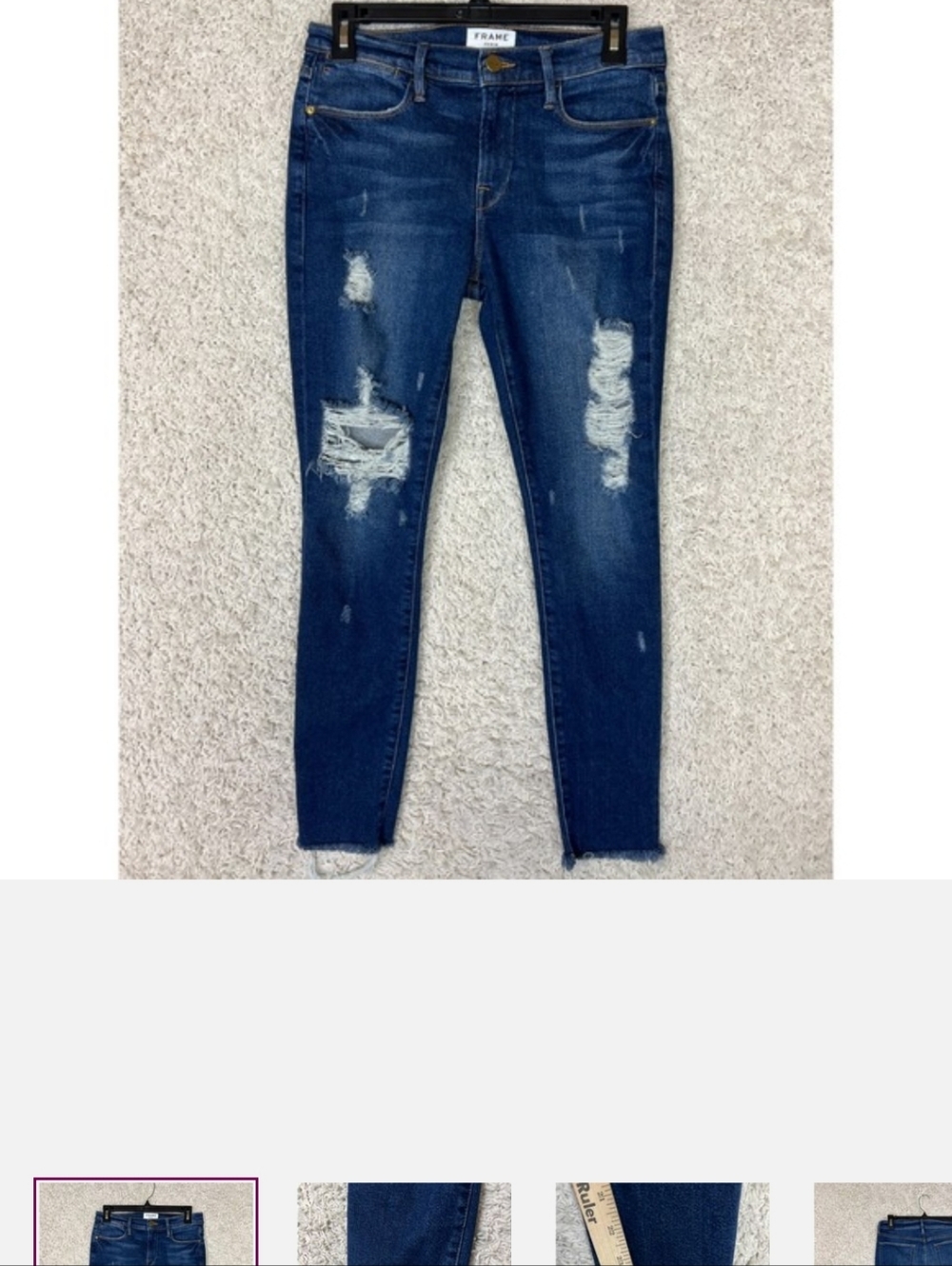 FRAME LE SKINNY JEANS SIZE 26 SEE ALL PICS DISTRESSED STRETCH FRAYED SLIM Hp🔥🔥